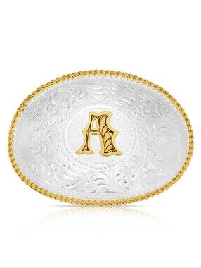 Montana Silversmiths Initial 'A' Belt Buckle – Western Two-Tone Retail $140 New